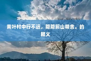 黄叶村中行不远，隐隐前山精舍。的释义