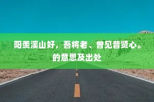 阳羡溪山好，吾将老、曾见昔贤心。的意思及出处