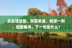 念此语空留，买田未遂，桃源一别，旧路难寻。下一句是什么？