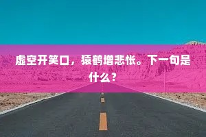 虚空开笑口，猿鹤增悲怅。下一句是什么？