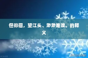 但徘徊，望江头、渺渺难渡。的释义