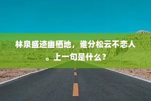 林泉盛迹幽栖地，谁分松云不恋人。上一句是什么？
