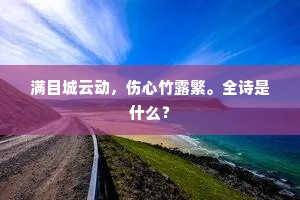 满目城云动，伤心竹露繁。全诗是什么？