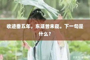 收迹垂五年，东湖曾未窥。下一句是什么？