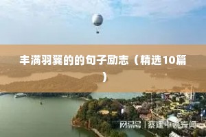 丰满羽翼的的句子励志（精选10篇）