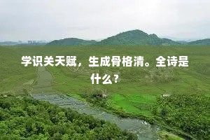 学识关天赋，生成骨格清。全诗是什么？