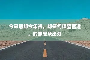 今来憩即今年初，却笑何须亟营造。的意思及出处