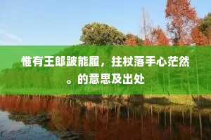 惟有王郎跛能履，拄杖落手心茫然。的意思及出处