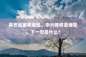 再世起家调鼎鼐，中兴榜样更蝉联。下一句是什么？