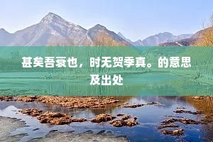 甚矣吾衰也，时无贺季真。的意思及出处
