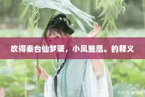 吹得秦台仙梦暖，小凤雏凰。的释义