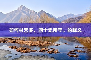 如何材艺多，四十无所守。的释义