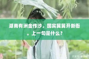 湖南有洲金作沙，国宾翼翼开新衙。上一句是什么？