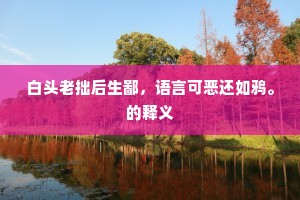 白头老拙后生鄙，语言可恶还如鸦。的释义