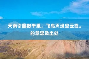 天南引睇数千里，飞鸟灭没空云霞。的意思及出处