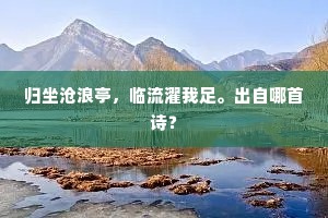 归坐沧浪亭，临流濯我足。出自哪首诗？