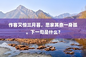 作客又惊三月暮，思家其柰一身孤。下一句是什么？