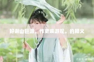好谢山巨源，作吏废游观。的释义