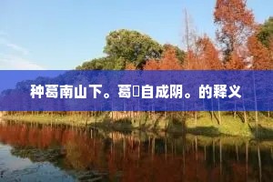 种葛南山下。葛藟自成阴。的释义