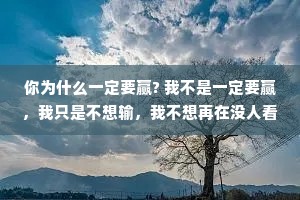 你为什么一定要赢? 我不是一定要赢，我只是不想输，我不想再在没人看到的地方一个人偷偷地哭，回头再让人叫我-声懦夫，这是我选的路，我也不想再跟别人倾诉,世间沉浮,唯有自度。