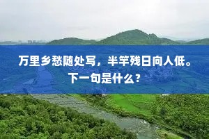 万里乡愁随处写，半竿残日向人低。下一句是什么？