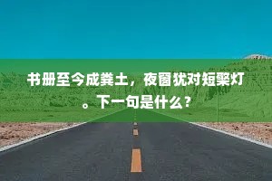 书册至今成粪土，夜窗犹对短檠灯。下一句是什么？