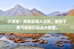 小波说：青年的动人之处，就在于勇气和他们的远大前程。