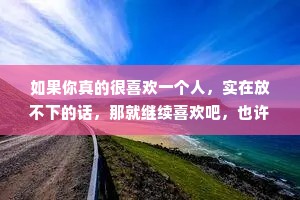 如果你真的很喜欢一个人，实在放不下的话，那就继续喜欢吧，也许你会感动他，也许会累到放手至少没有遗憾。