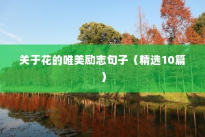 关于花的唯美励志句子（精选10篇）