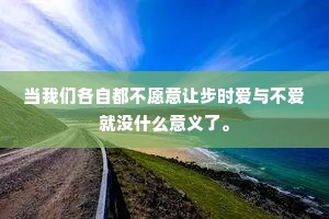 当我们各自都不愿意让步时爱与不爱就没什么意义了。