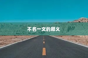 不名一文的释义