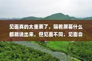见面真的太重要了，隔着屏幕什么都能说出来，但见面不同，见面会心软，会看到泪光，会得到拥抱，会更爱你。