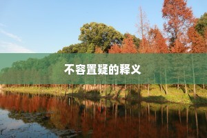 不容置疑的释义