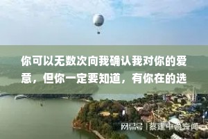 你可以无数次向我确认我对你的爱意，但你一定要知道，有你在的选择里，我都选择你，换句话说，我主观客观都偏向你。