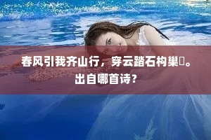 春风引我齐山行，穿云踏石构巢橧。出自哪首诗？