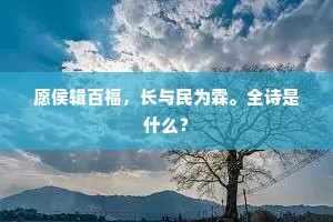 愿侯辑百福，长与民为霖。全诗是什么？