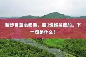 晴沙自葺袁崧垒，曲埼谁维吕政船。下一句是什么？