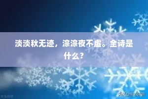 淡淡秋无迹，淙淙夜不虚。全诗是什么？