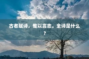 古者赋诗，惟以言志。全诗是什么？