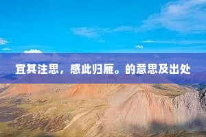 宜其注思，感此归雁。的意思及出处