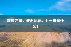 霜露之履，谁无此哀。上一句是什么？
