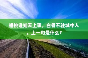 蟠桃谁知天上事，白骨不驻城中人。上一句是什么？