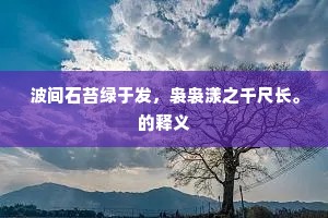 波间石苔绿于发，袅袅漾之千尺长。的释义