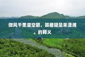 微风千里湛空碧，孤槎疑是来潇湘。的释义