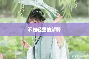 不知轻重的解释