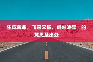 生成薄命，飞来又被，鹦哥啄碎。的意思及出处
