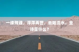 一缕残魂，浮萍再世，去随流水。全诗是什么？