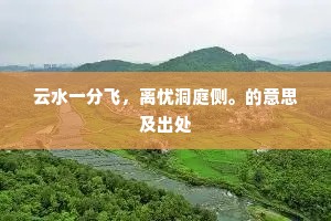 云水一分飞，离忧洞庭侧。的意思及出处