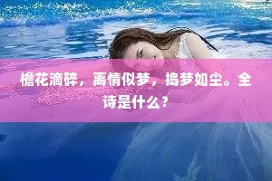 檐花滴碎，离情似梦，捣梦如尘。全诗是什么？