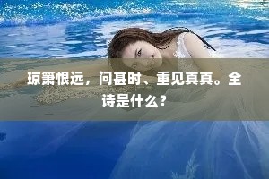 琼箫恨远，问甚时、重见真真。全诗是什么？